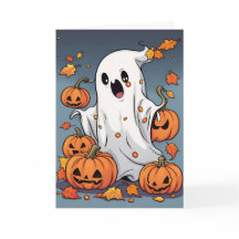 Ghost mignon avec Halloween Citrouille
