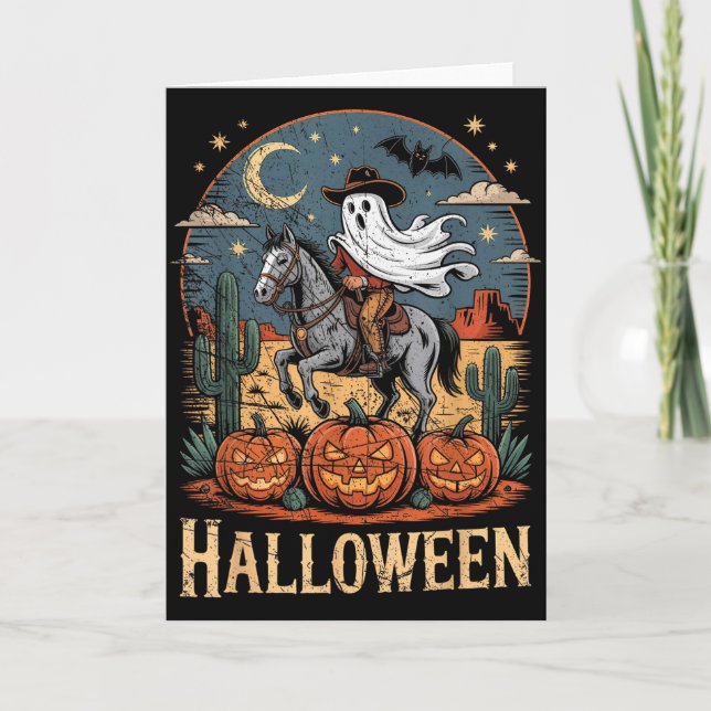Carte Ghost Riding Horse Halloween Season  (Devant)