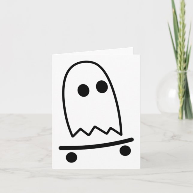 Carte Ghost Skateboard Lazy Costume d'Halloween Fun Ska (Devant)