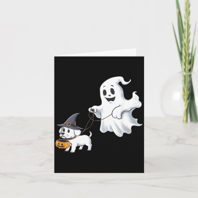Carte Ghost Walks The Dog Halloween (Devant)
