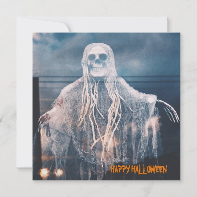 Carte Ghost Wish Happy Halloween personnalisé (Devant)