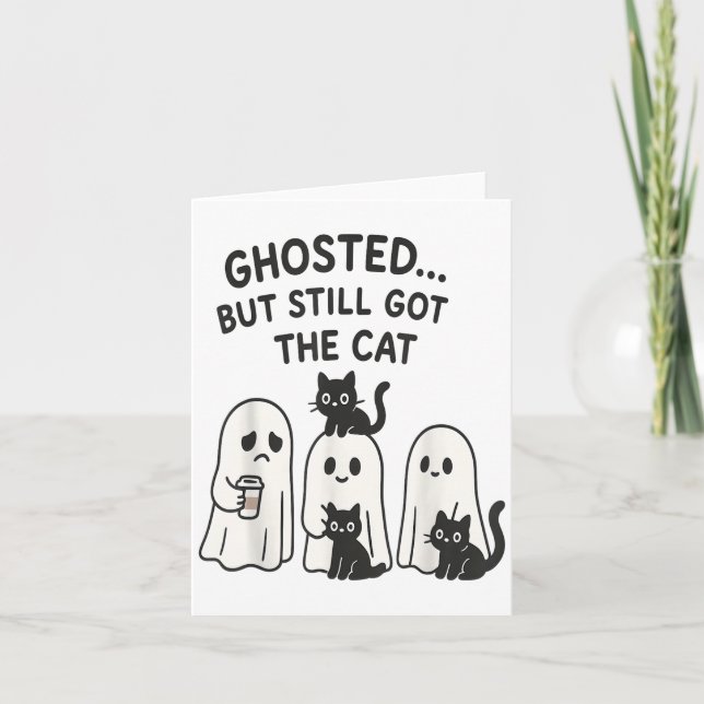 Carte Ghosting A Encore Le Chat Drôle Costume Halloween (Devant)