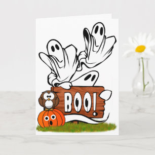 Carte Ghosts et Pals Halloween conviviaux