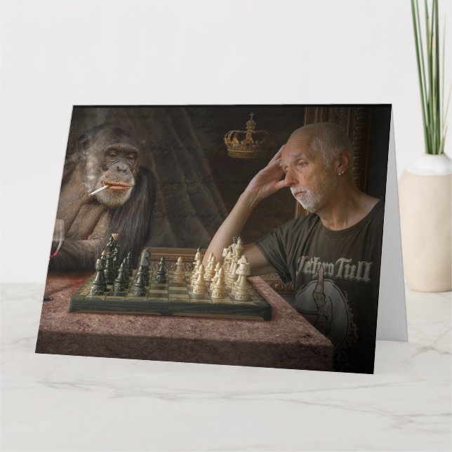 CARTE GIANT JUMBO BANNIVERSAIRE CHIMPANZEE GREETING CARD (Devant)