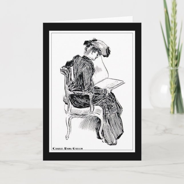 Carte Gibson Girl Reading (Devant)