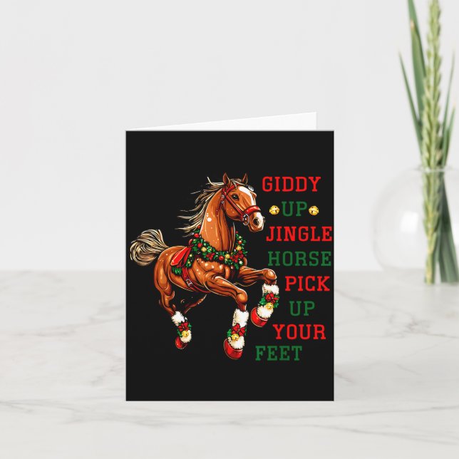 Carte Giddy Up Jingle Horse Western Christmas Horse Coun (Devant)
