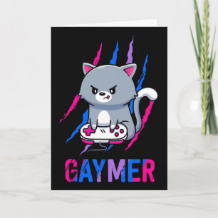 Carte Gif Fierté de Geeks Gay Biual Amoureux de Jeux Vid