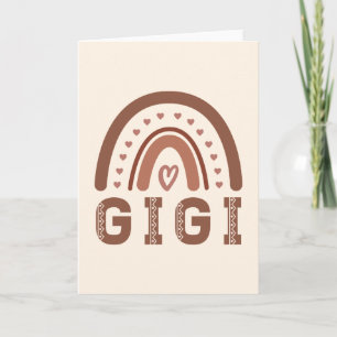 Carte Gigi Boho Arc-en-ciel de mignons cadeaux grand-mèr