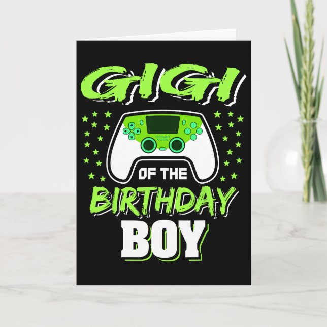 Carte Gigi De L'Anniversaire Jeu Vidéo Boy Décorations (Devant)