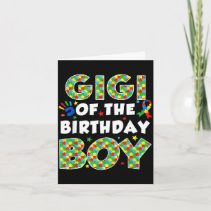 Carte Gigi du garçon d'anniversaire morceau de puzzle de