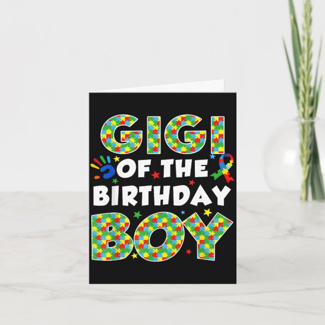 Carte Gigi du garçon d'anniversaire morceau de puzzle de (Devant)