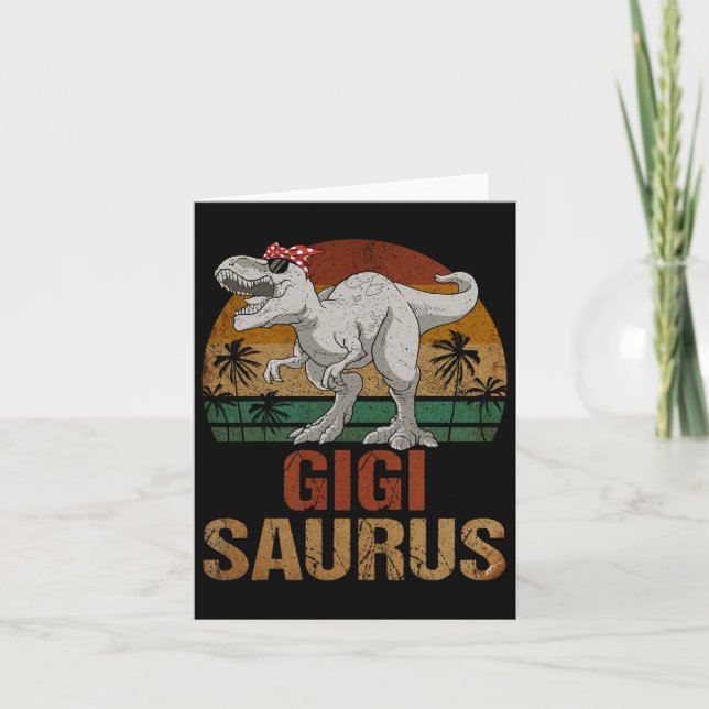 Carte Gigisaurus T Rex Dinosaure Gigi Saurus Fête des Mè (Devant)