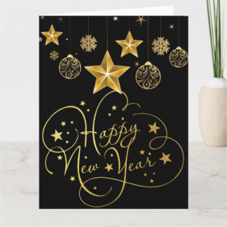 Carte Gilded Midnight New Year’s Eve Card – Luxury Foile