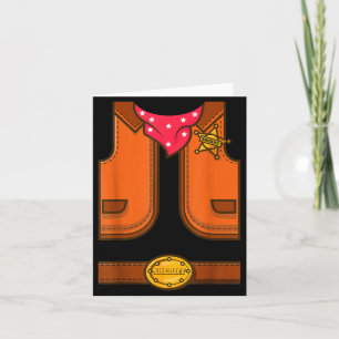 Carte Gilet simple de cowboy de sheriff western drôle Ha