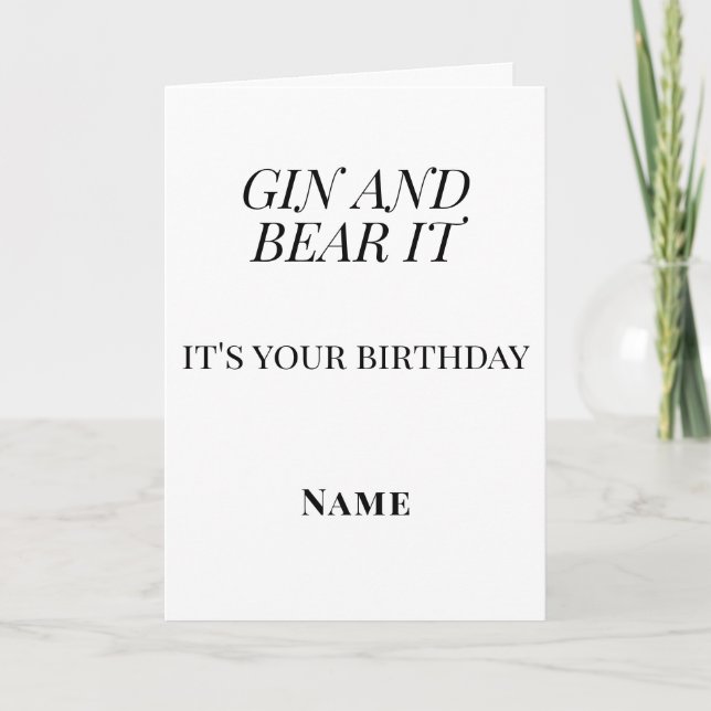 Carte Gin et l'encaisser Anniversaire – Personnalisé Drô (Devant)