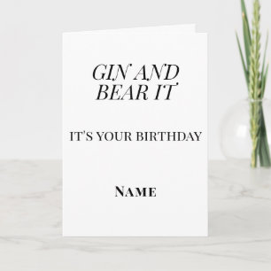 Carte Gin et l'Endurer Anniversaire – Drôle Personnalisé