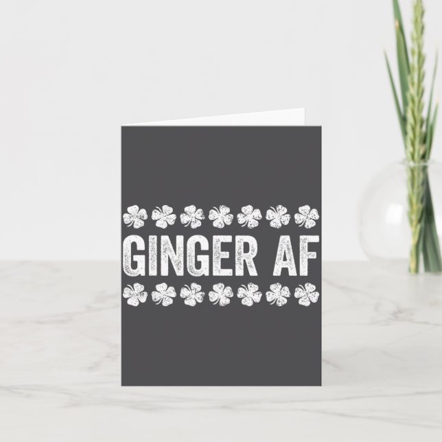 Carte Ginger Af Shirt Irish Men Women St Patricks Day  (Devant)
