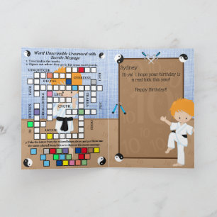 Carte Ginger Boys Karate Secret Message Joyeux anniversa