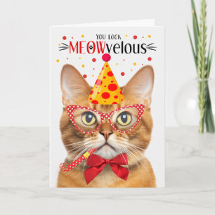 Carte Ginger Tabby Cat MEOWvelous Anniversaire