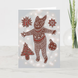 Carte Gingerbread Cat & Cookies, 2025