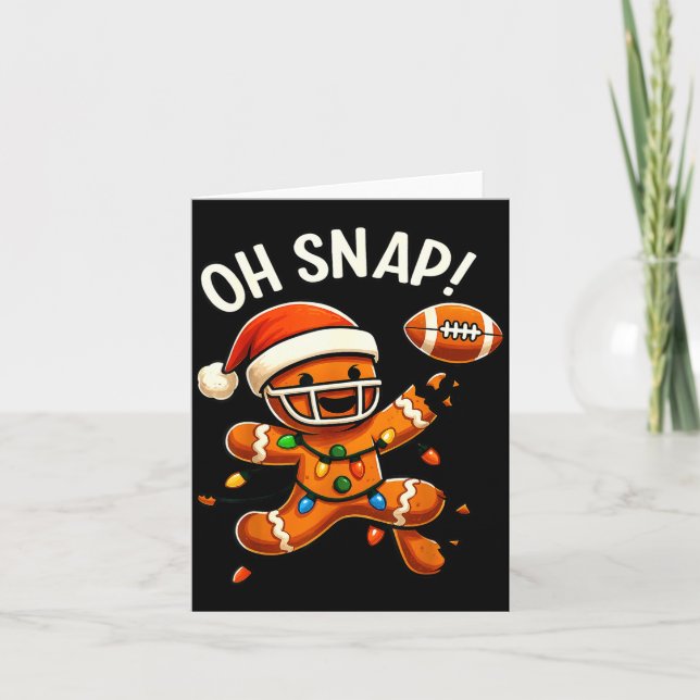 Carte Gingerbread Football Oh Snap Christmas Lights Desi (Devant)