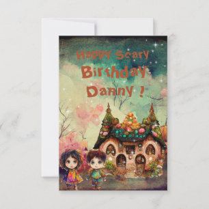 Carte Gingerbread House Hansel et Gretel Joyeux annivers