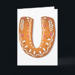 Carte Gingerbread Letter U Monogram Holiday Cookie<br><div class="desc">Send a sweet message this season with these gingerbread letter U greeting cards. The front features a beautifully rendered cookie monogram that looks good enough to eat, set against a clean background for a modern festive look. These cards are perfect for Christmas wishes, holiday thank you notes, or winter birthday...</div>