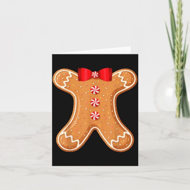 Carte Gingerbread Man Cookie Costume Adult Kids Men Wome (Devant)