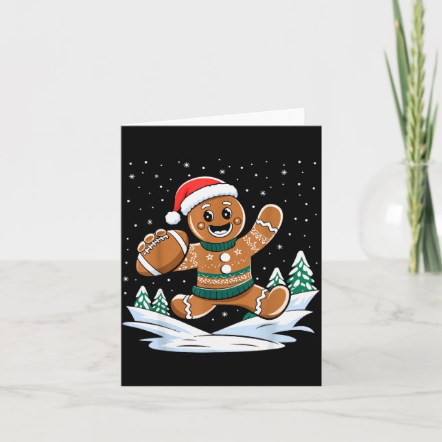 Carte Gingerbread Man Football Ugly Christmas Pajamas Co (Devant)