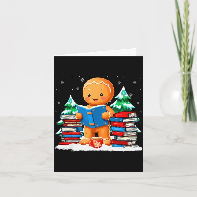 Carte Gingerbread Reading Books Librarians Merry Christm (Devant)