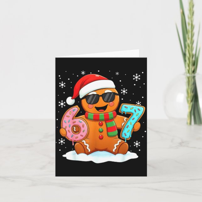 Carte Gingerbread Six Seven Bruh Funny Christmas Meme Si (Devant)