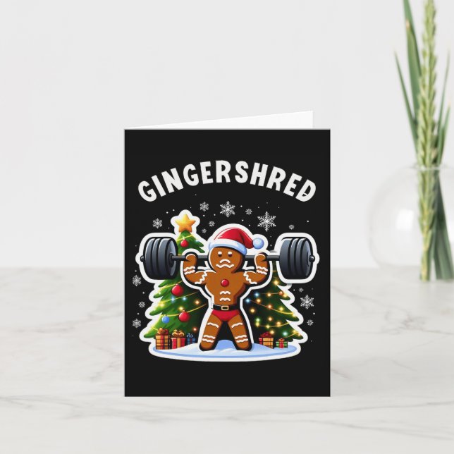 Carte Gingersher Funny Gingerbread Homme Gym Bodybuildin (Devant)