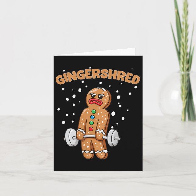 Carte Gingersher Funny Gingerbread Homme Gym Bodybuildin (Devant)