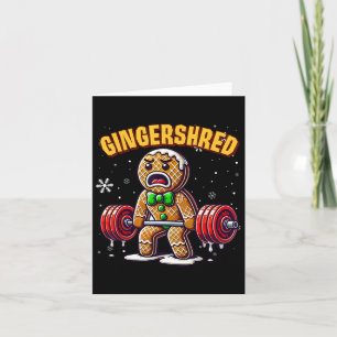 Carte Gingersher Funny Gingerbread Homme Gym Bodybuildin