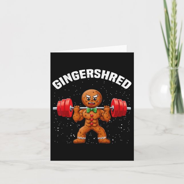 Carte Gingersher Funny Gingerbread Homme Gym Bodybuildin (Devant)