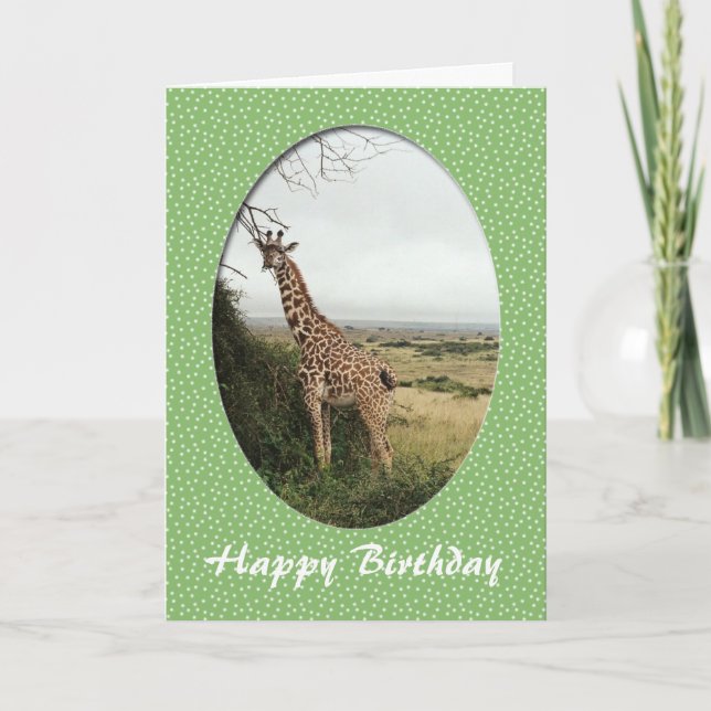 carte girafe anniversaire (Devant)