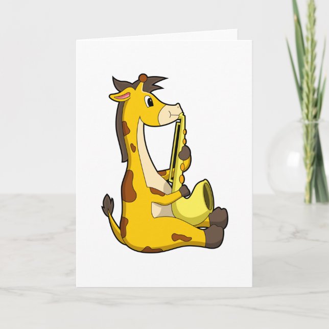Carte Girafe au Music avec Saxophone.PNG (Devant)