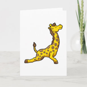 Carte Girafe aux exercices de yoga étirant la jambe