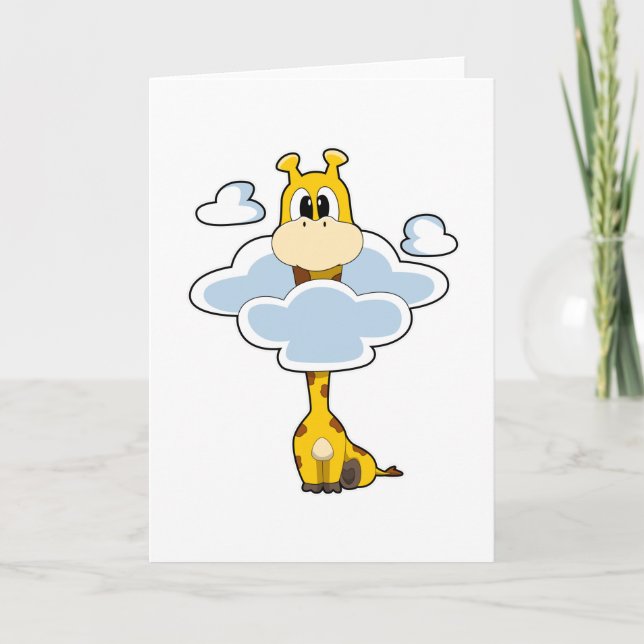 Carte Girafe avec Nuages (Devant)