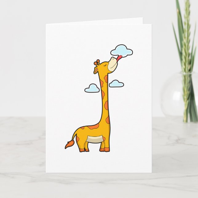 Carte Girafe avec Nuages (Devant)