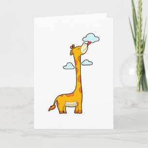 Carte Girafe avec Nuages