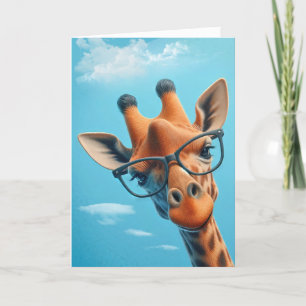 Carte Girafe Dans Les Nuages Portant Des Lunettes D'Oeil