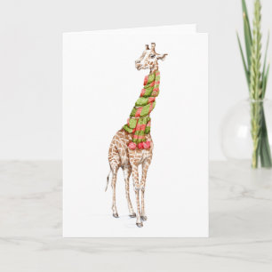 Carte Girafe dans une écharpe