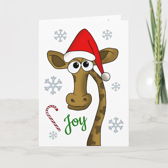 Carte girafe de Noël (Devant)