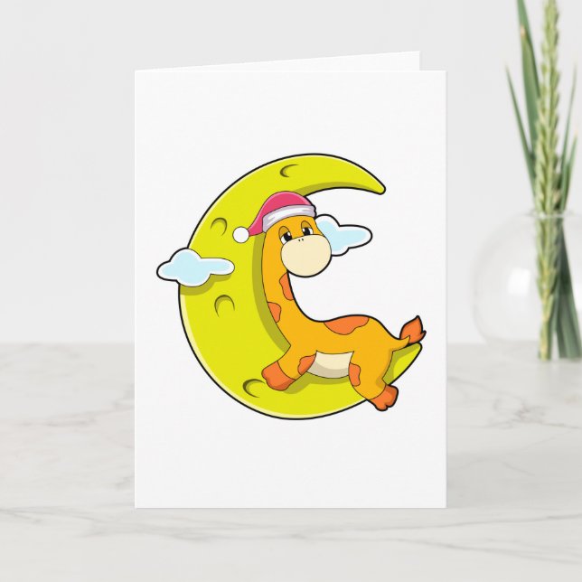 Carte Girafe dormant avec la Lune (Devant)