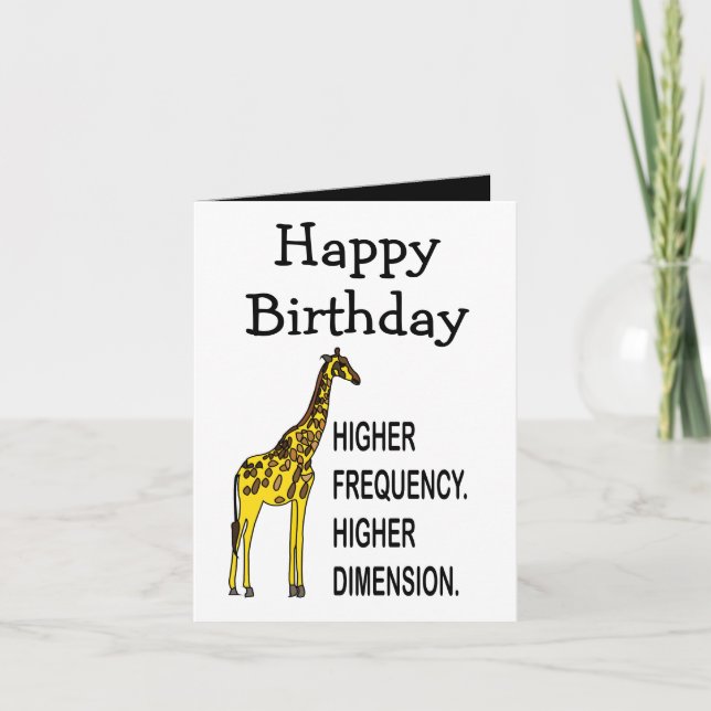 Carte Girafe Drôle Pun Joyeux Anniversaire (Devant)