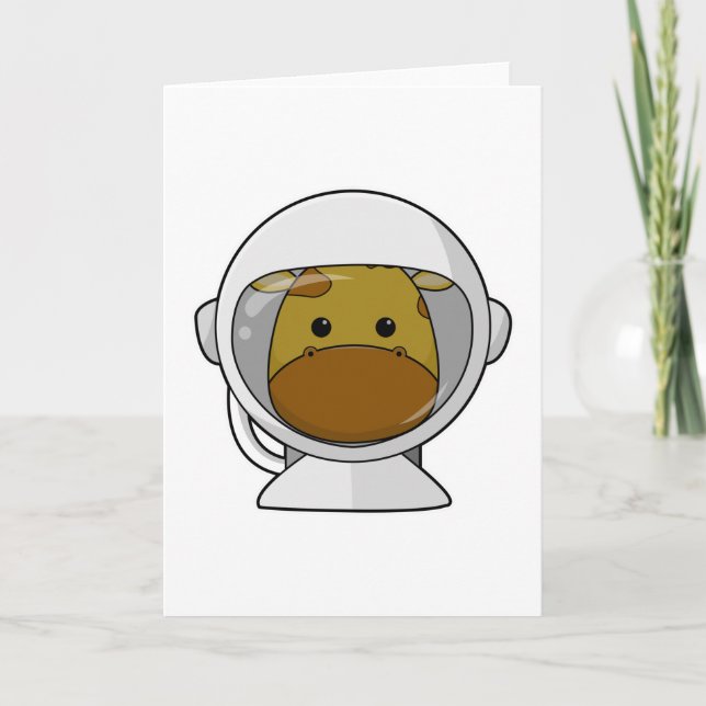 Carte Girafe en astronaute avec casque (Devant)