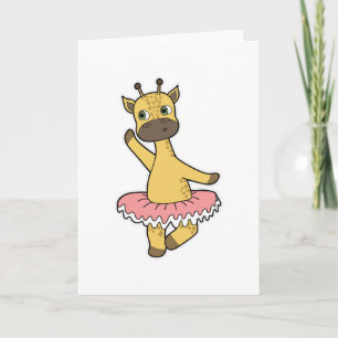 Carte Girafe en blonde au Ballet avec jupe