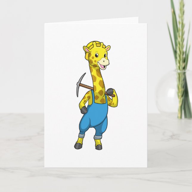 Carte Girafe en mineur avec pioche (Devant)