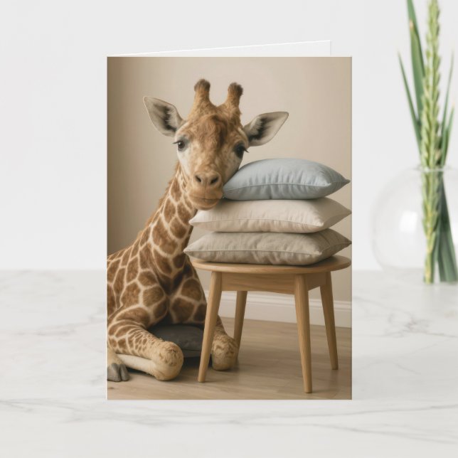 Carte Girafe fatiguée se sent mieux (Devant)